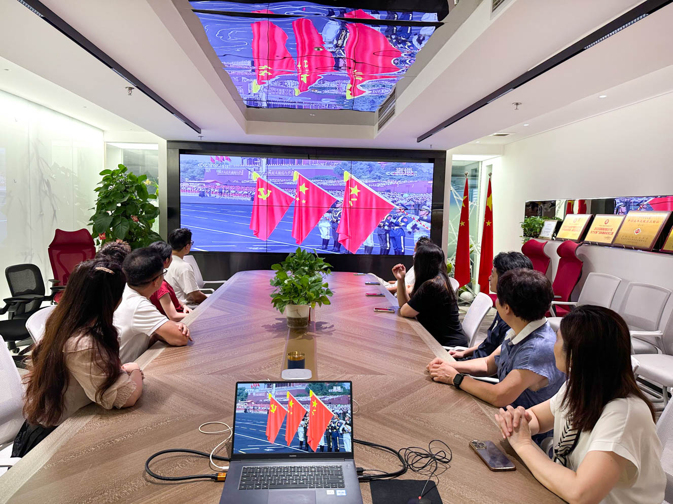 天行在线(中国)装饰党支部组织党员观看九三阅兵仪式